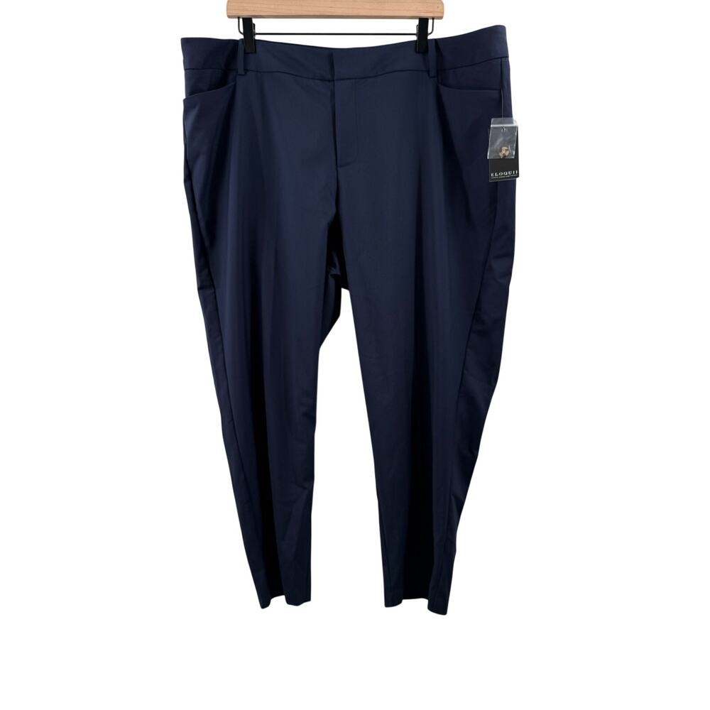 ELOQUII Pants Size 20S Short NWT Navy Blue Tapered Stretch Plus Trouser Work